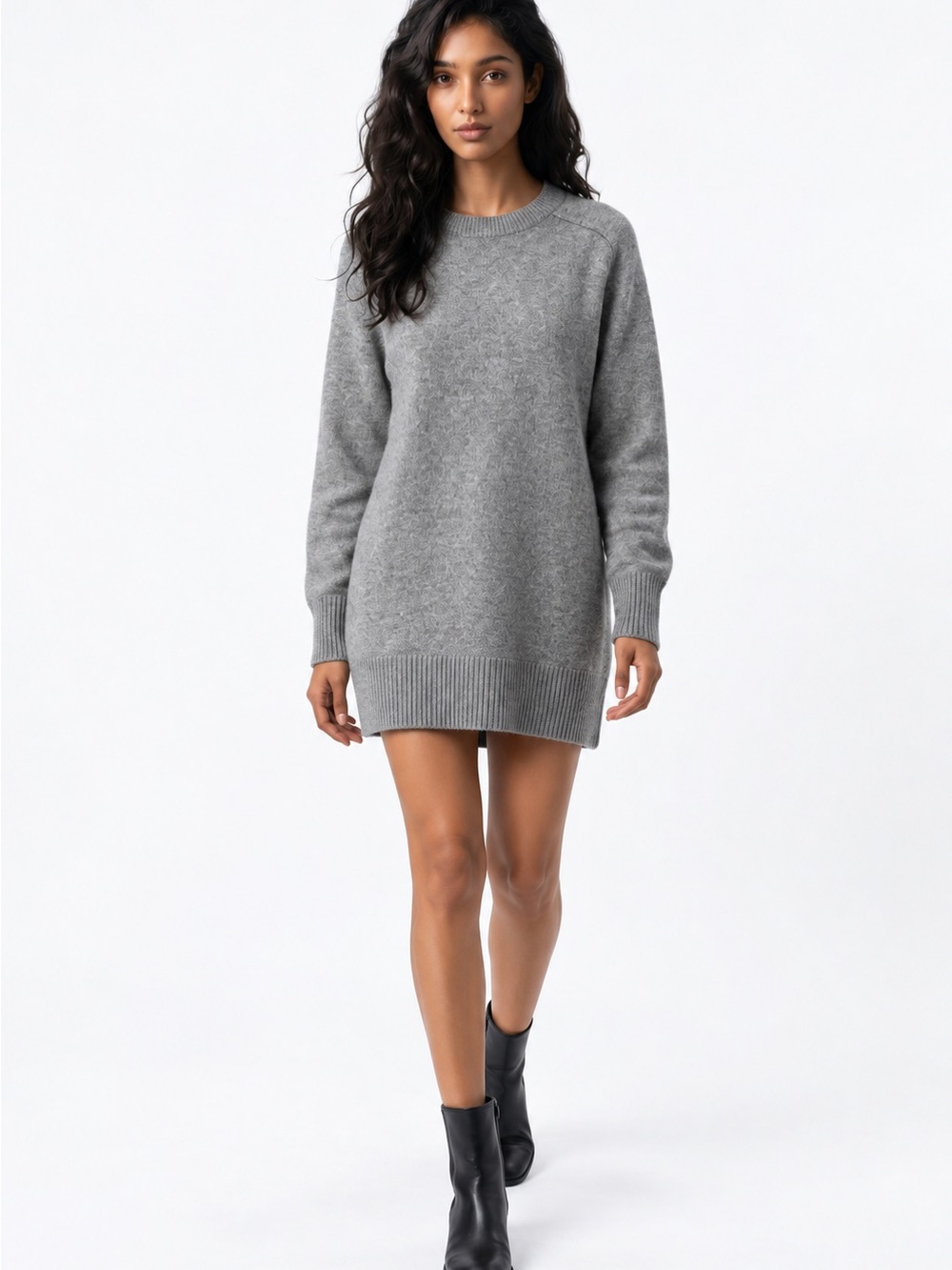 ZARA | Gray Oversized Knit Sweater Mini Dress Tunic Women’s Size X-Large